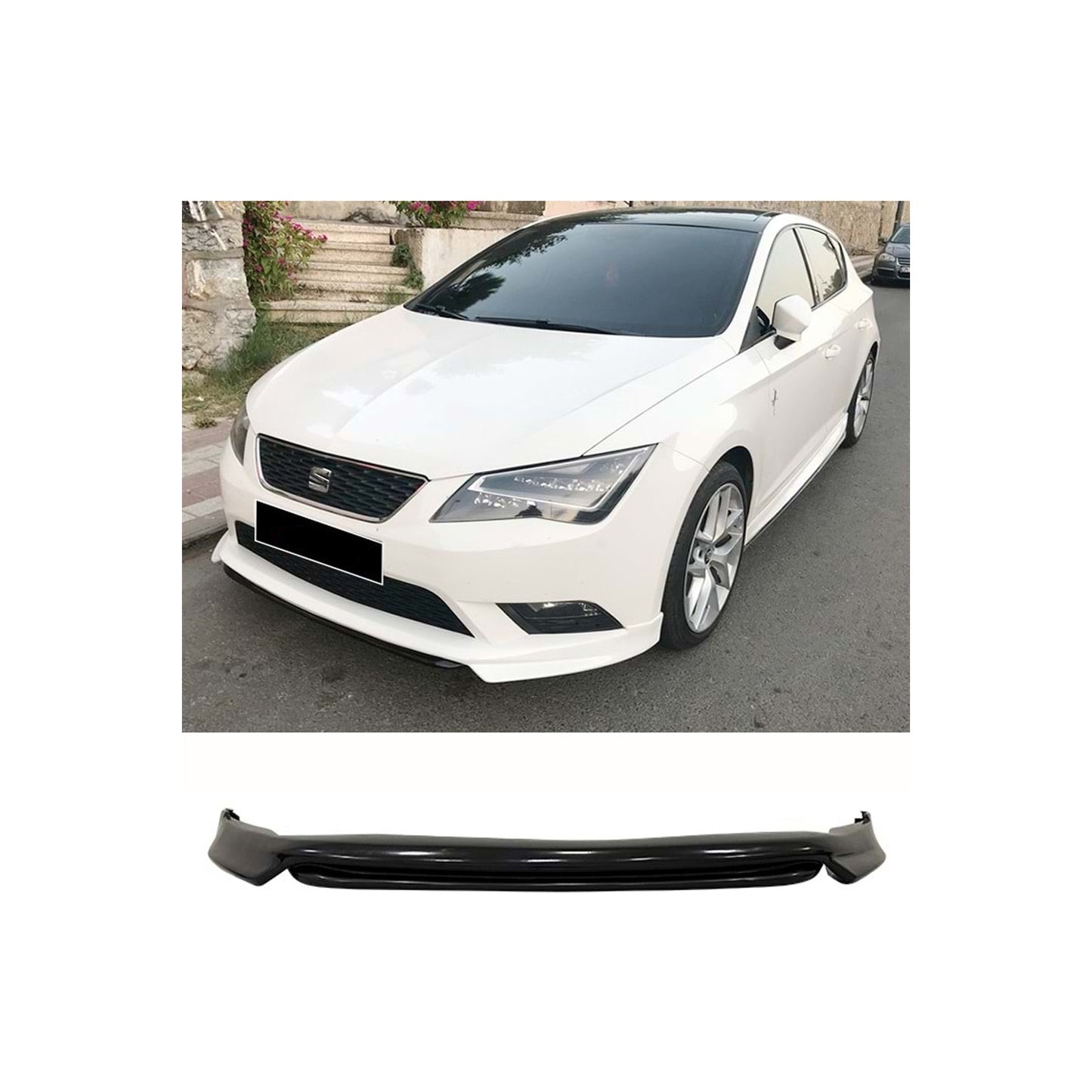 Unpainted Front Lip Splitter for Seat Leon Mk3 (2012–2016) – Custom Prefix Style, ABS Plastic