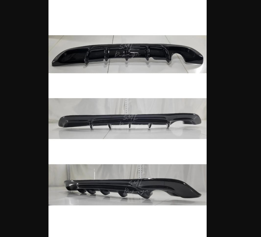 Glossy Black Rear Bumper Diffuser for Peugeot 301 (2017–2022) – Plastic Sporty Upgrade