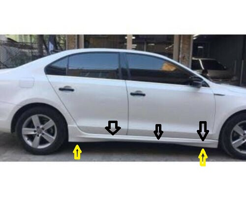 Side Skirts for Volkswagen VW Jetta MK6 / MK6 FL (2010–2018) – 4-Door, 2-Piece Set, Unpainted Plastic Sill Trims