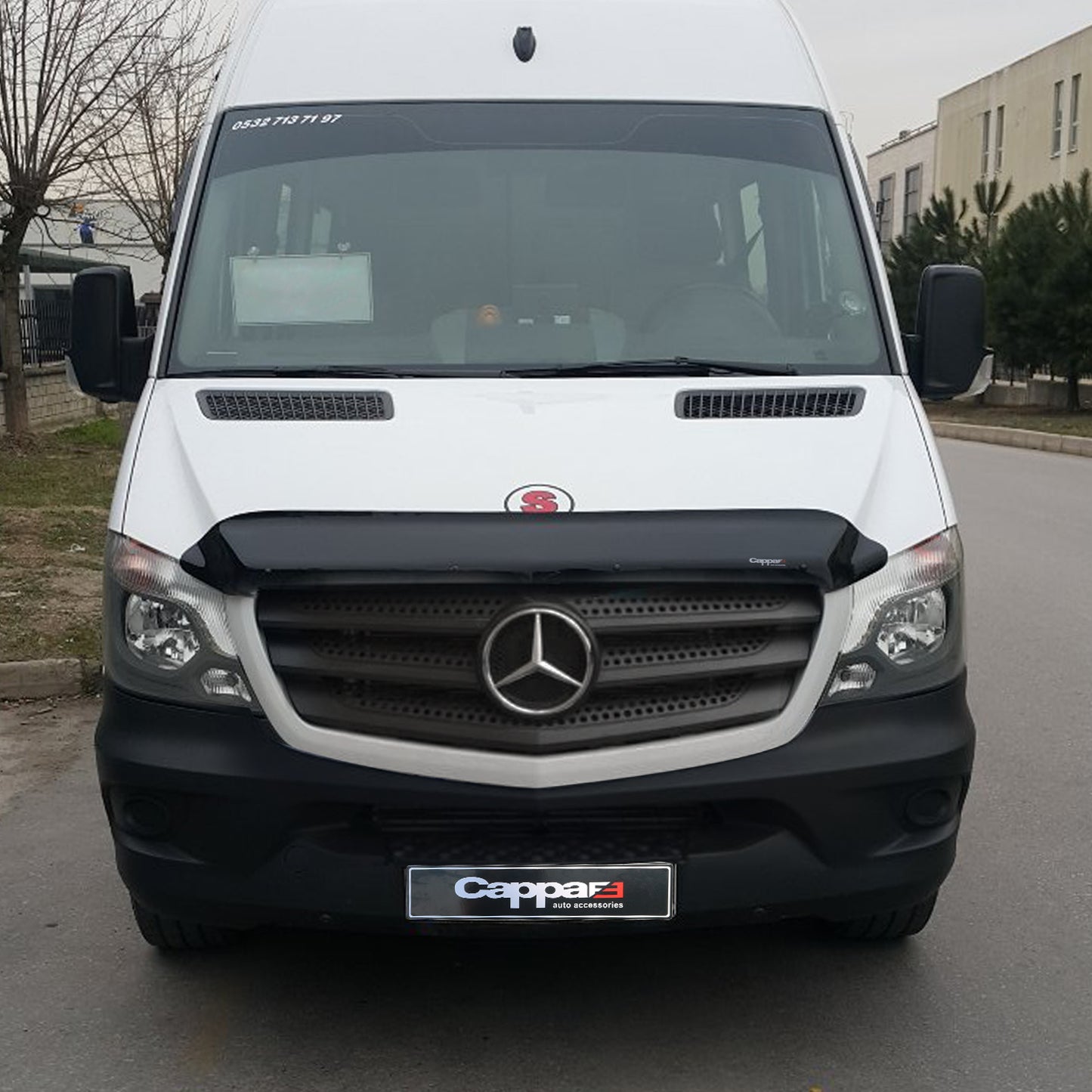 For Mercedes-Benz Sprinter W906 Front Hood Protection Spoiler (2014–2017) – Bug Shield Hood Deflector Guard (Kopya)