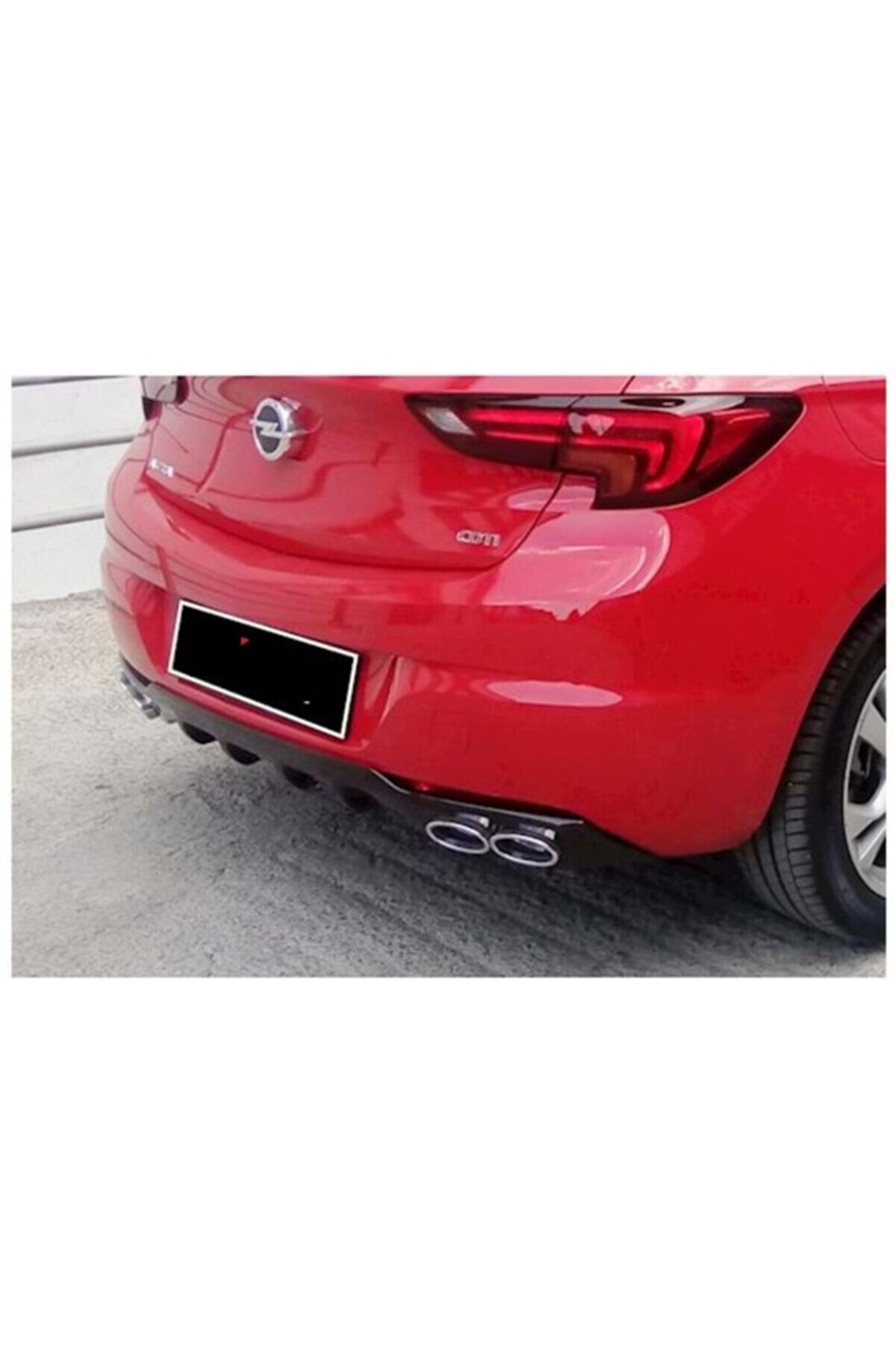 OPC Style Rear Diffuser + Chrome Exhaust Tip for Opel Astra K (2015–2021) – Piano Black Sport Set