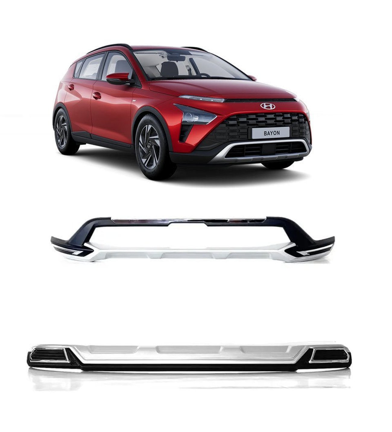 For Hyundai Bayon OEM Front & Rear Bumper Guard – Protective Trim 2021-2026 Models