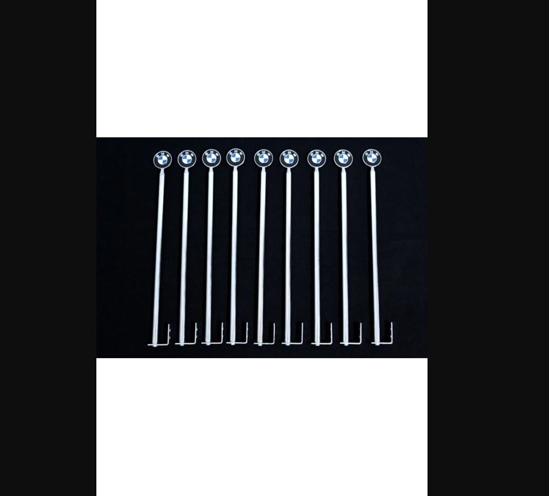 BMW Chrome Parking Pole with Streamer – Stylish Pennant Flag Accessory