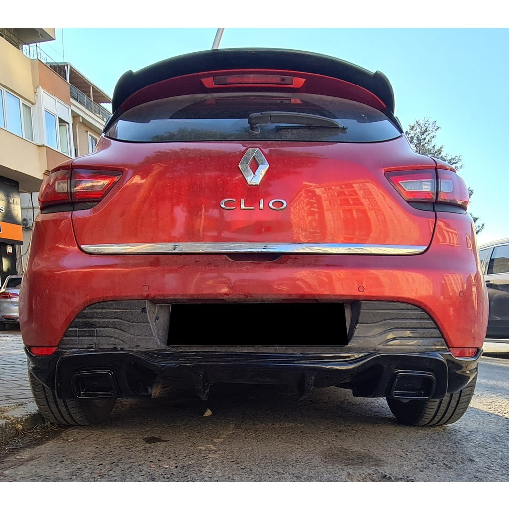 For Renault Clio 4 RS Diffuser + Exhaust Tip Piano Black – 2012-2016 Body Kit Upgrade