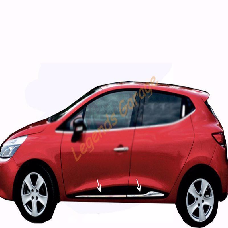 Chrome Side Door Streamer Kit for Renault Clio 4 HB (2012–2019) – 4 Pieces Auto Body Trim