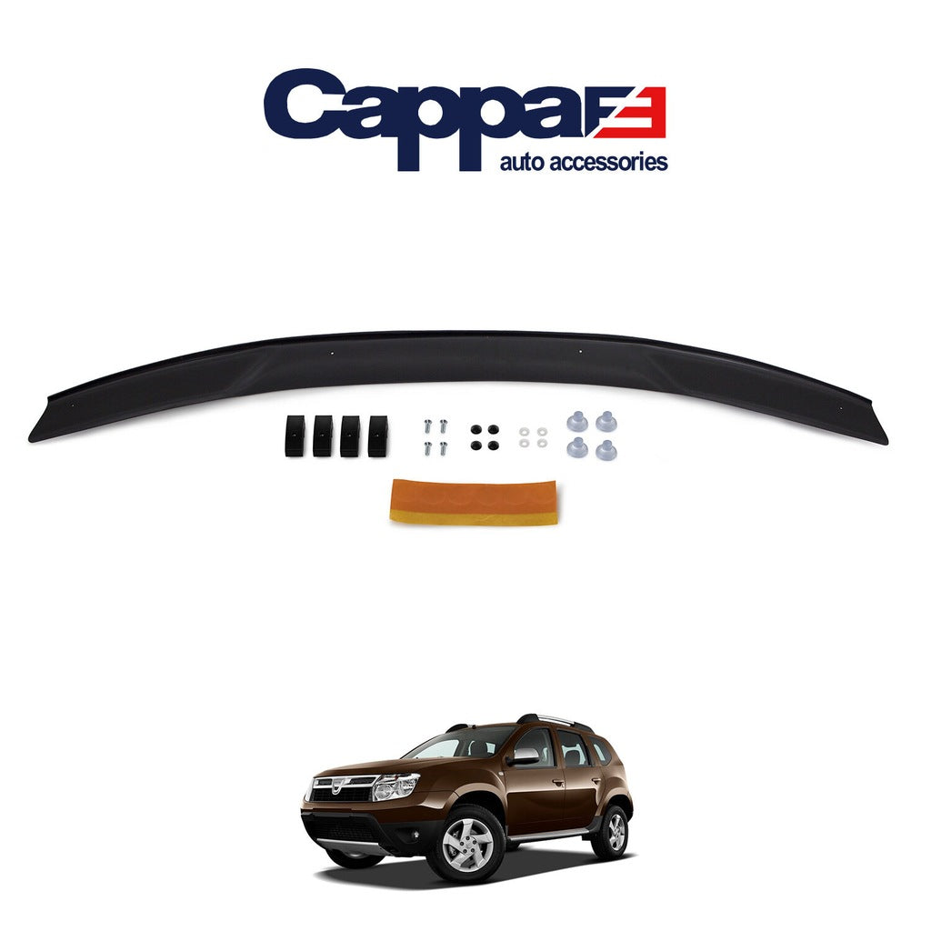 For Dacia Duster 2010–2017 Glossy Black Hood Deflector – Front Bug Shield & Bonnet Protection Spoiler