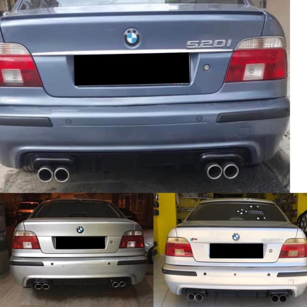 For BMW E39 M Tec Rear Bumper Diffuser – TECH Style Gloss Black (1995–2004)