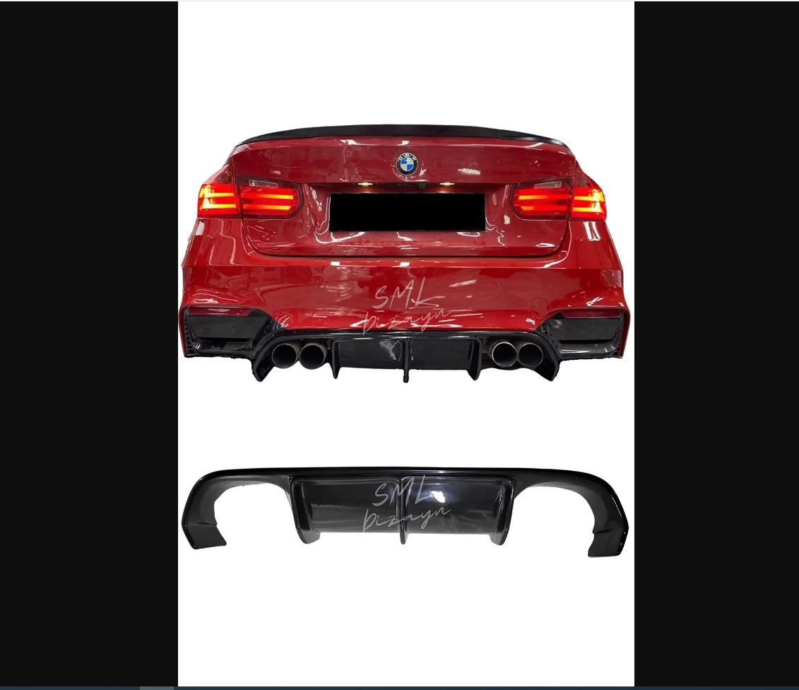 For BMW F30-F80 M3 Middle Part Rear Bumper Diffuser – Gloss Black Plastic