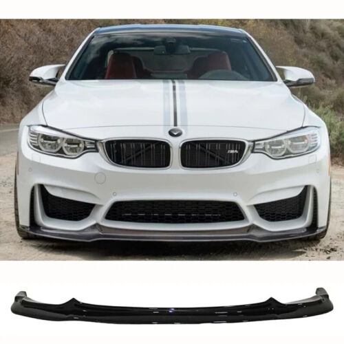 Front Bumper Lip For BMW F36 M4 Style F (Vrstiner Style – Glossy Black) for 2012–2016 models: