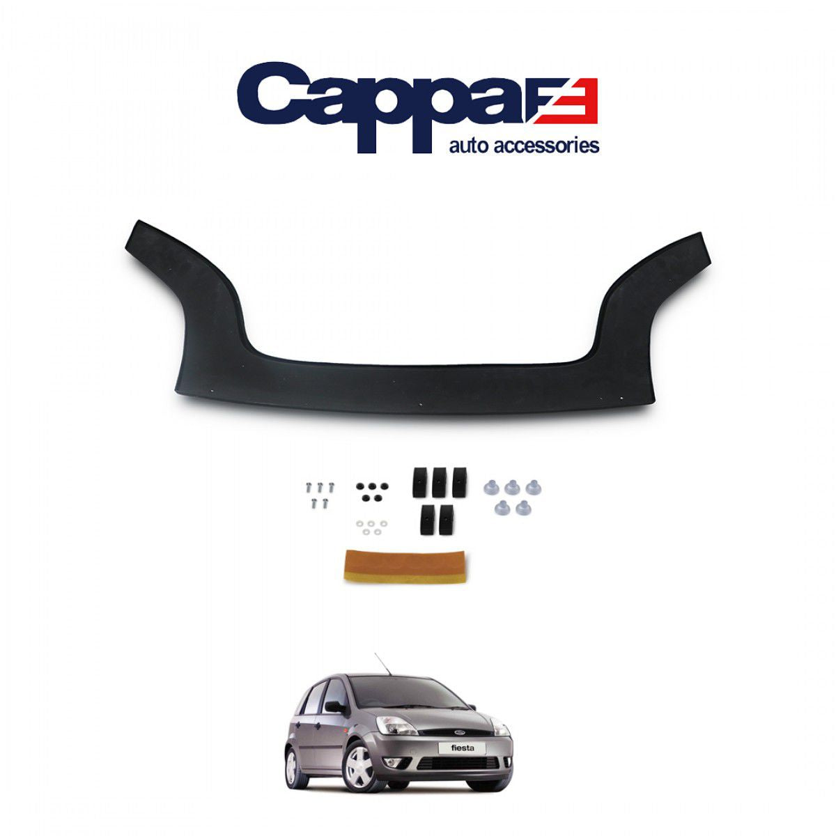 For Ford Fiesta Front Hood Protection Spoiler – Glossy Black Bug Shield & Hood Deflector Guard