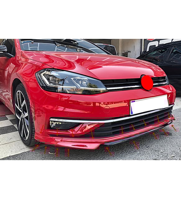 For Volkswagen VW Golf 7.5 Front Lip Spoiler (2018–2020) – Prefix Style Bumper Attachment | ABS Plastic Aero Kit Upgrade
