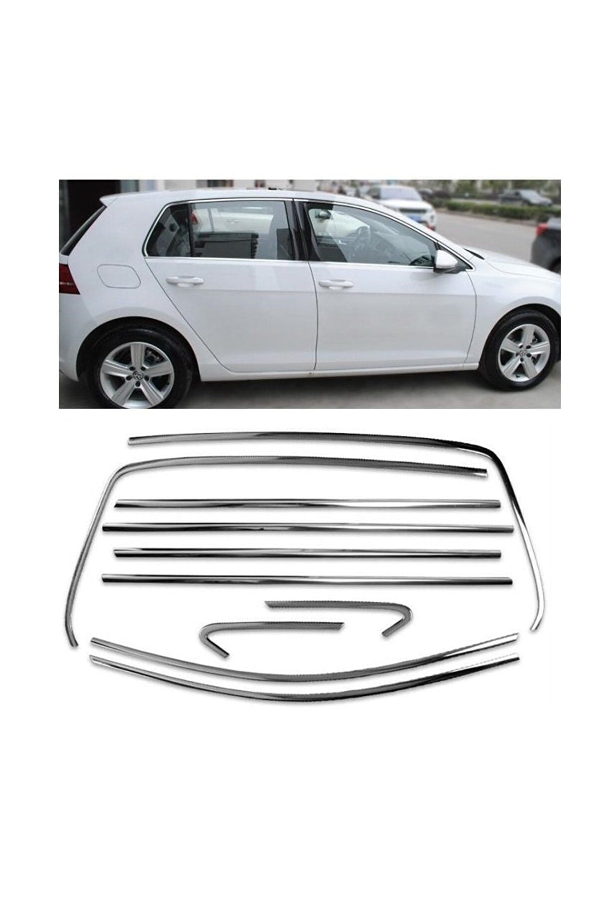 For Volkswagen VW Golf 7 & 7.5 Chrome Window Frame Side Trim Full Set