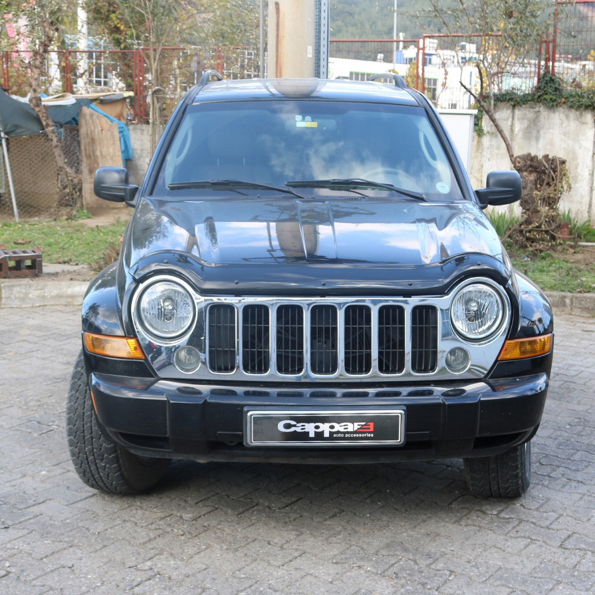 For Jeep Cherokee 2002–2008 Front Hood Deflector – Glossy Black Bug Shield & Hood Protection Spoiler