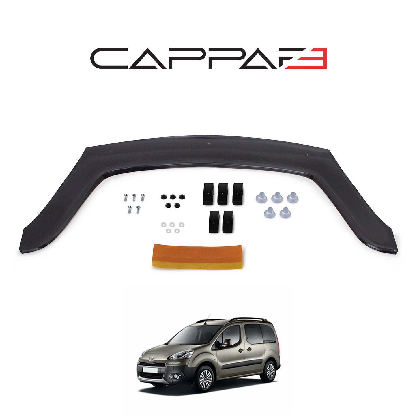 Front Hood Deflector for Peugeot Partner (2009–2025) – Bug Shield Protection Spoiler Guard