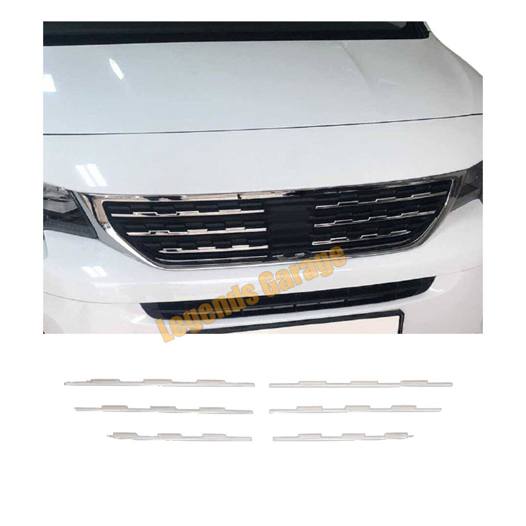Chrome Front Grille Trim for Peugeot Rifter (2019–2026) – 6PCS Exterior Styling Chrome Kit