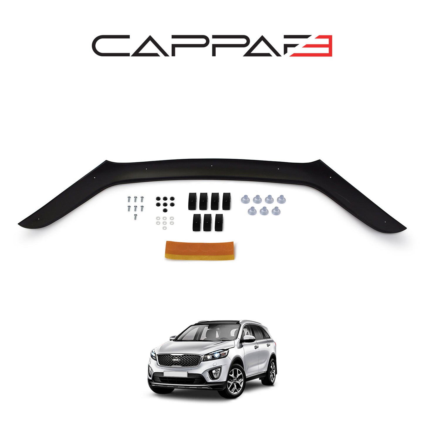 For Kia Sorento 2016–2020 Front Hood Deflector – Glossy Black Bug Shield & Hood Protection Spoiler
