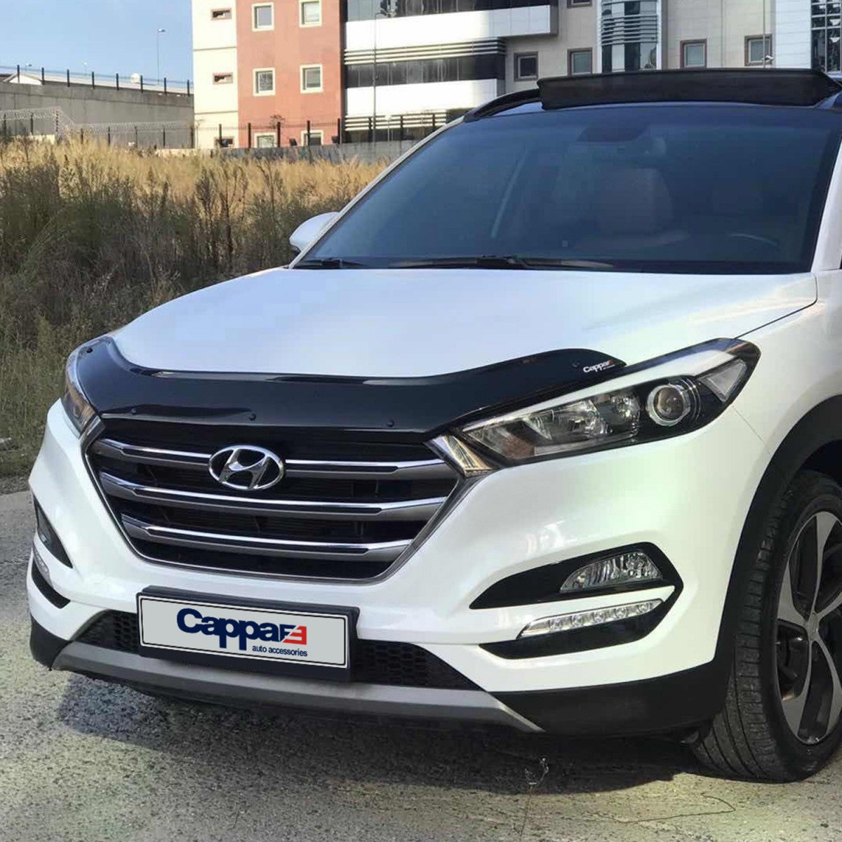 For Hyundai Tucson Front Hood Protection Spoiler – Bug Shield & Hood Deflector Guard (2016–2020)
