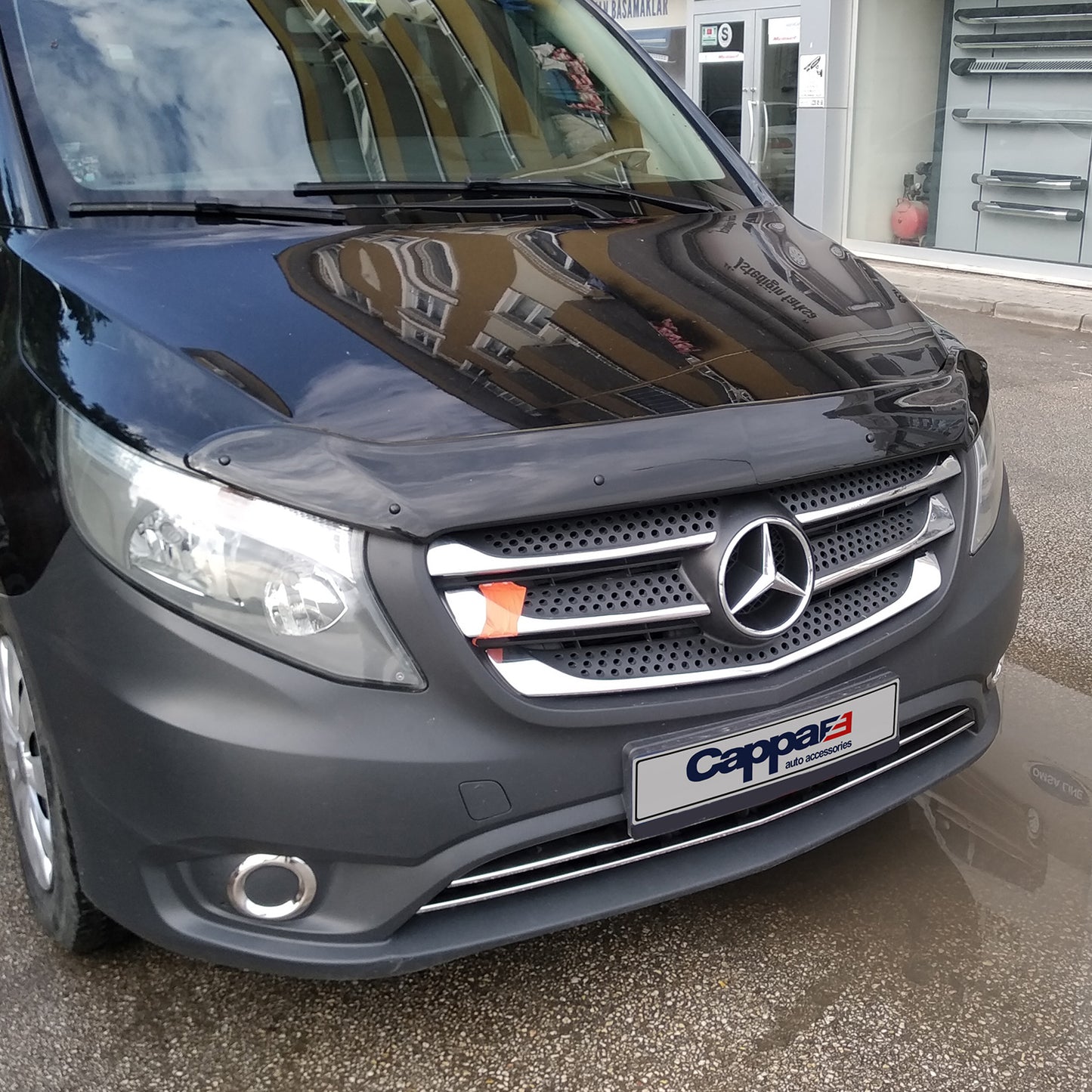 For Mercedes-Benz Vito W447 Front Hood Protection Spoiler (2015–2023) – Bug Shield Hood Deflector Guard