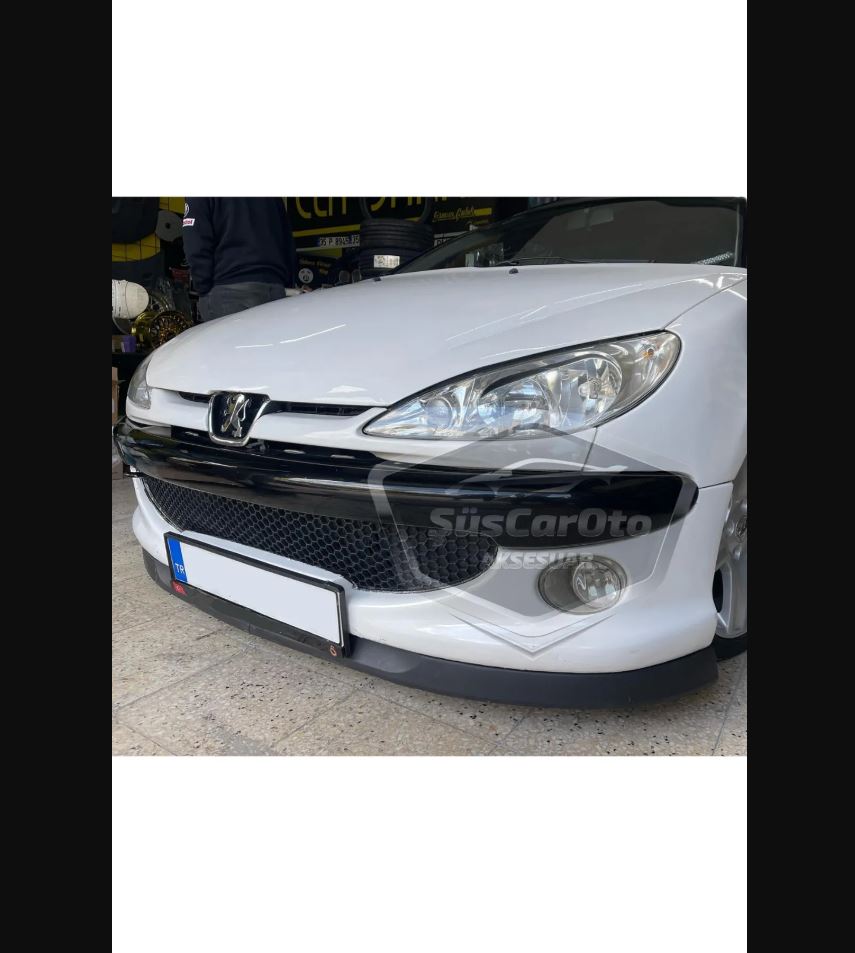 Flexible H Lip Front Splitter for Peugeot 206 / 206+ (1998–2012) – 2-Piece Under Bumper Lip Spoiler