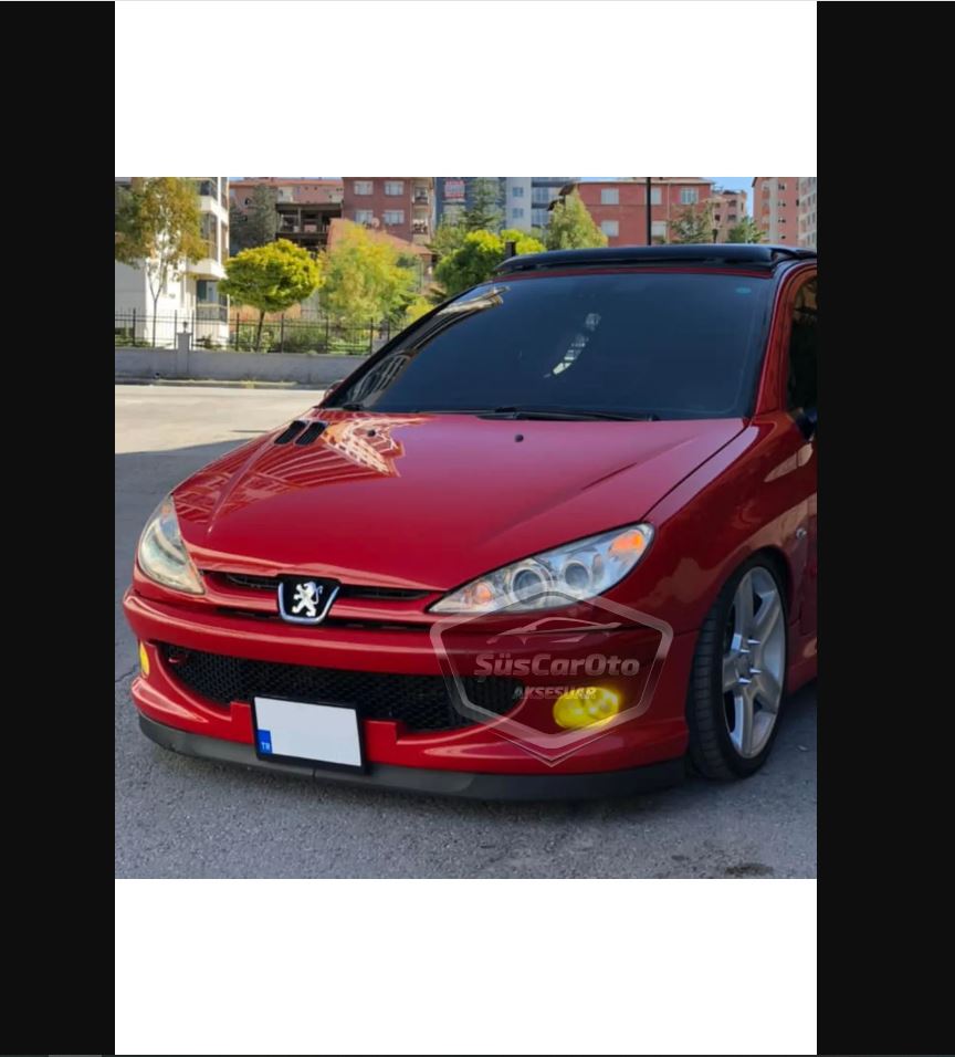 Flexible H Lip Front Splitter for Peugeot 206 / 206+ (1998–2012) – 2-Piece Under Bumper Lip Spoiler