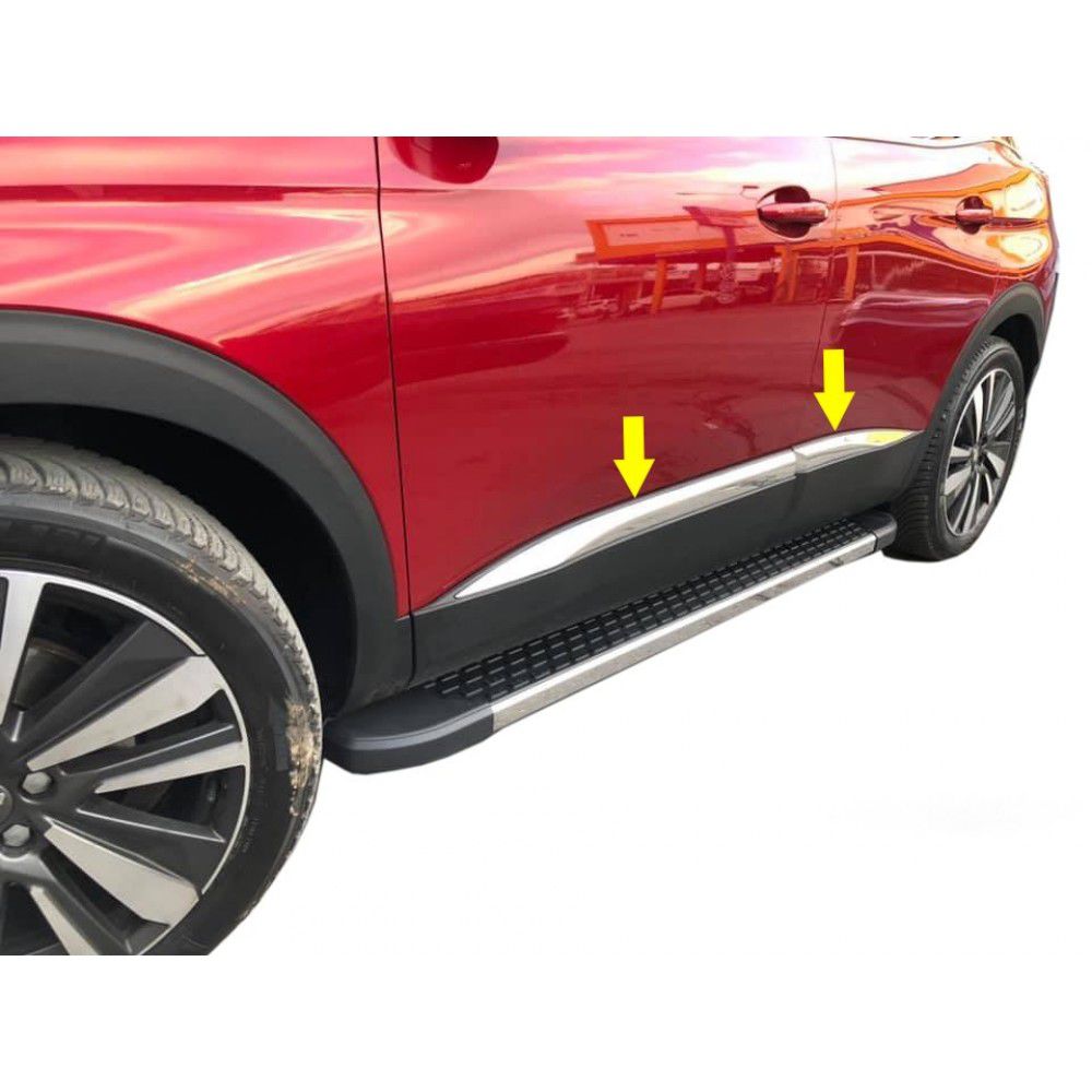 Chrome Side Door Trim for Peugeot 3008 (2016–2022) – 4PCS Stainless Steel Streamer Styling Kit