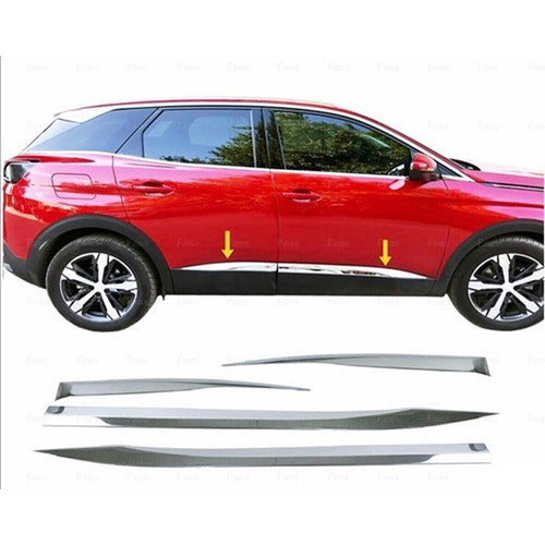 Chrome Side Door Trim for Peugeot 3008 (2016–2022) – 4PCS Stainless Steel Streamer Styling Kit