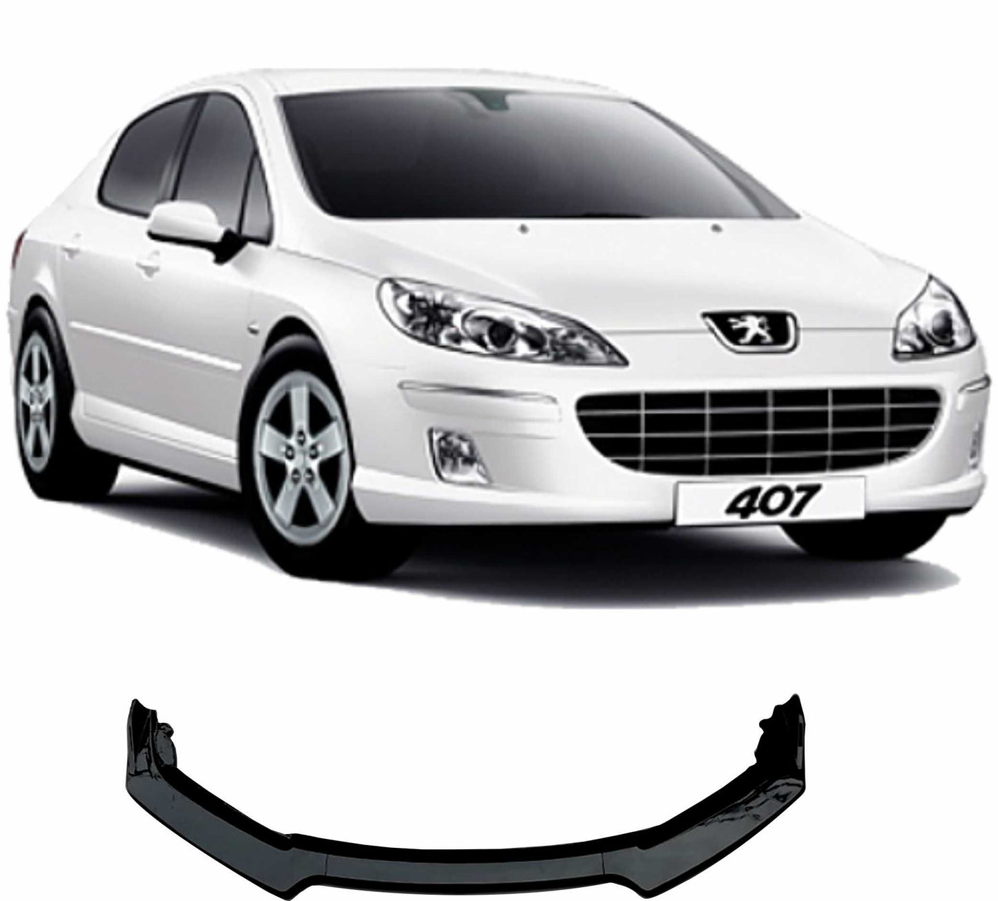 Front Bumper Lip Spoiler for Peugeot 407 (2004–2010) – Sporty Splitter Attachment Upgrade