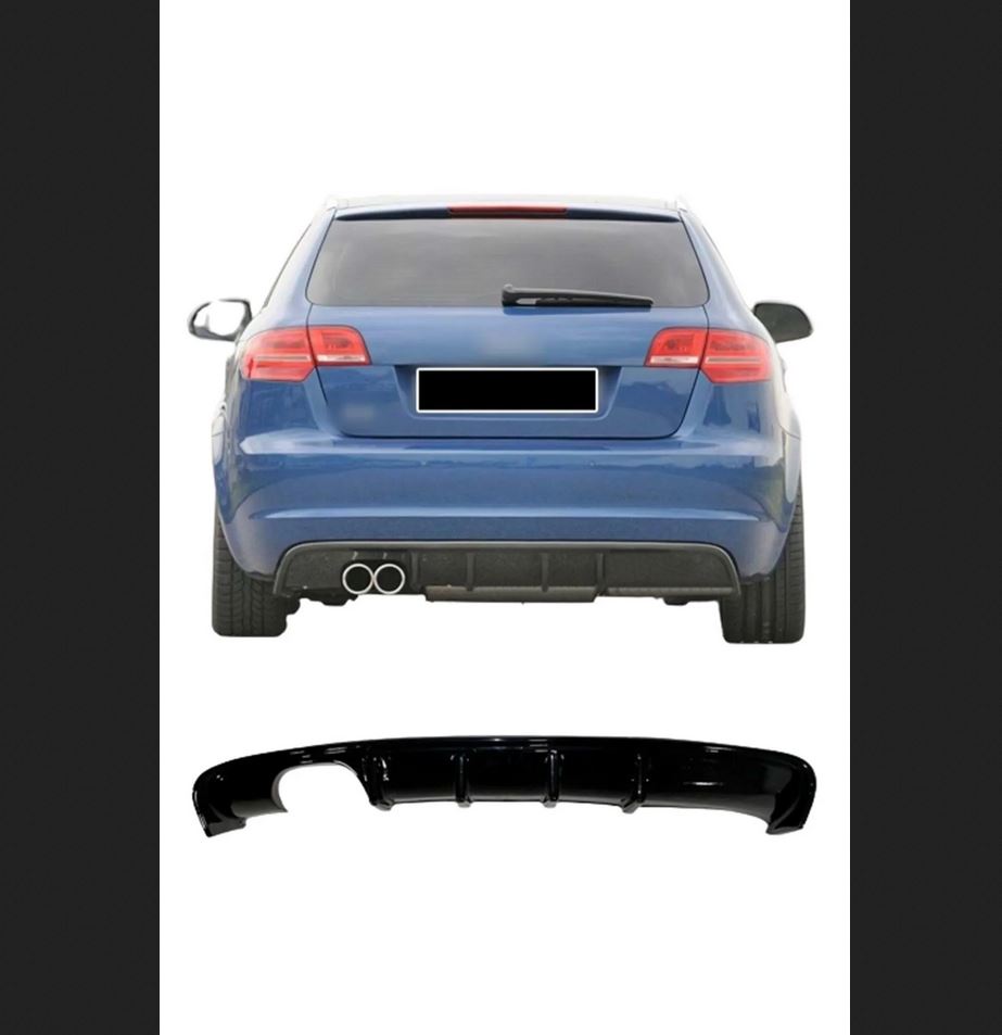 Aggressive Rear Diffuser for Audi A3 8P (2008–2012) – S3 Style, Dual Left Exhaust