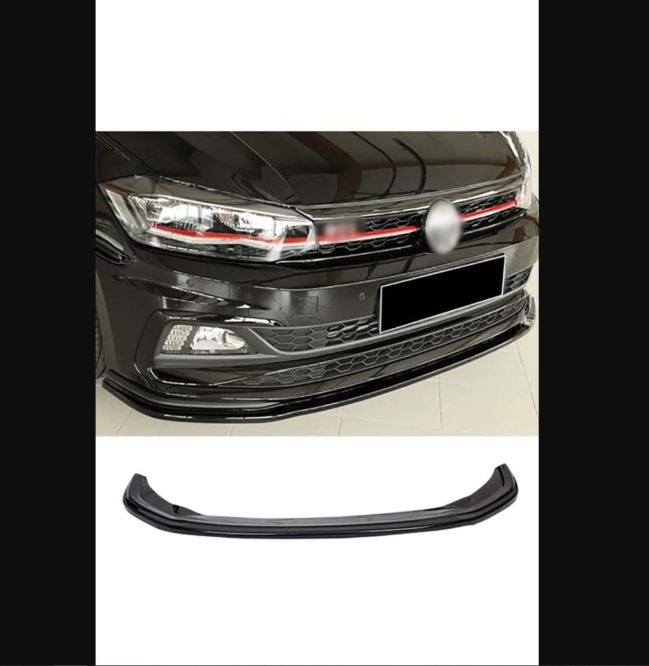 Front Lip Insert Cover for VW Volkswagen Polo Mk6 R-Line (2017–2020) – Sport Style Plastic Trim