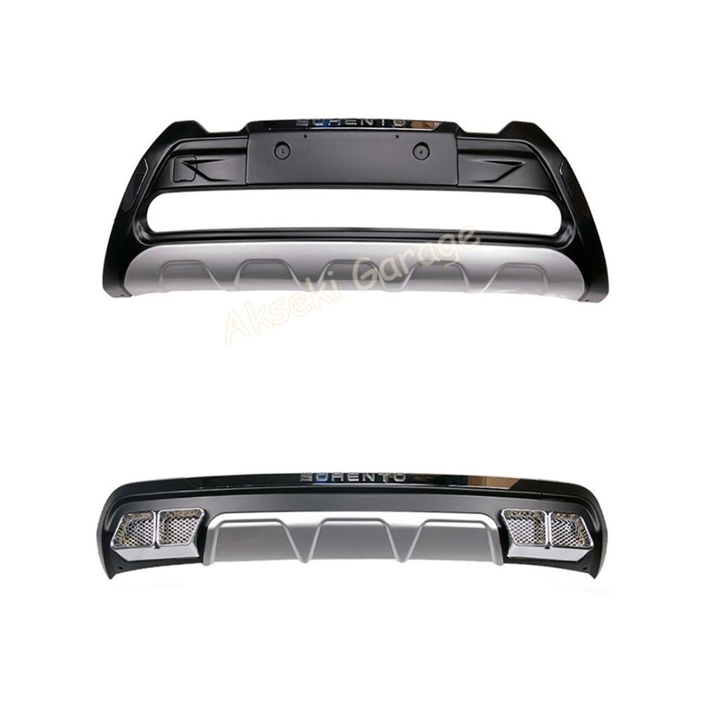 For Kia Sorento 2015–2017 Front & Rear Bumper Protection Diffuser Set – Glossy Black Styling Kit
