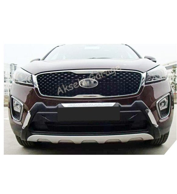 For Kia Sorento 2015–2017 Front & Rear Bumper Protection Diffuser Set – Glossy Black Styling Kit