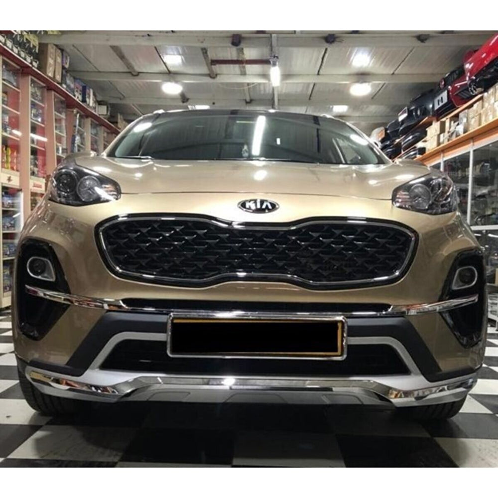 For Kia Sportage 2018–2020 Front & Rear Protection Diffuser Set – Glossy Black SUV Styling Kit