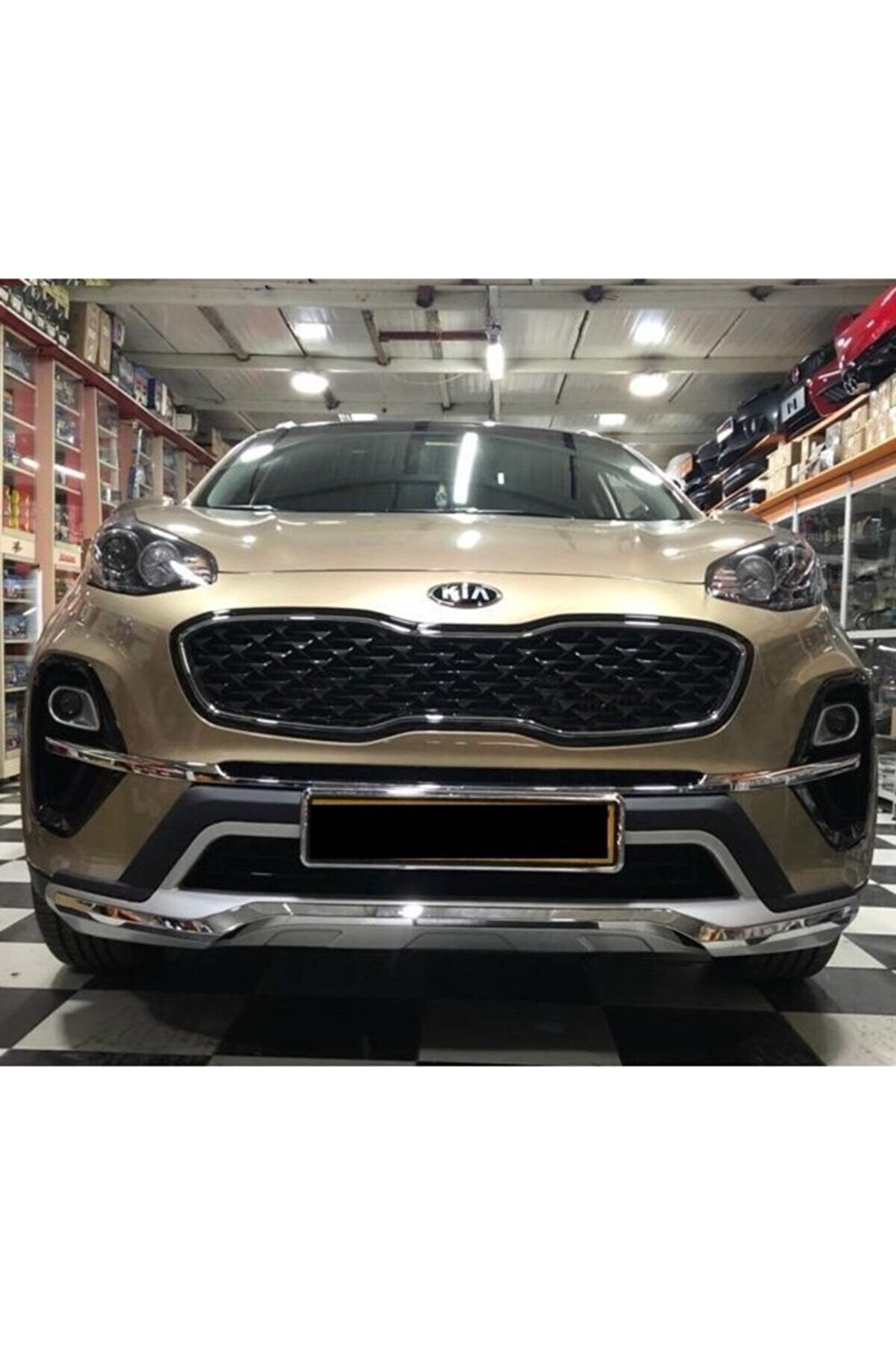 For Kia Sportage 2018–2020 Front & Rear Protection Diffuser Set – Glossy Black SUV Styling Kit