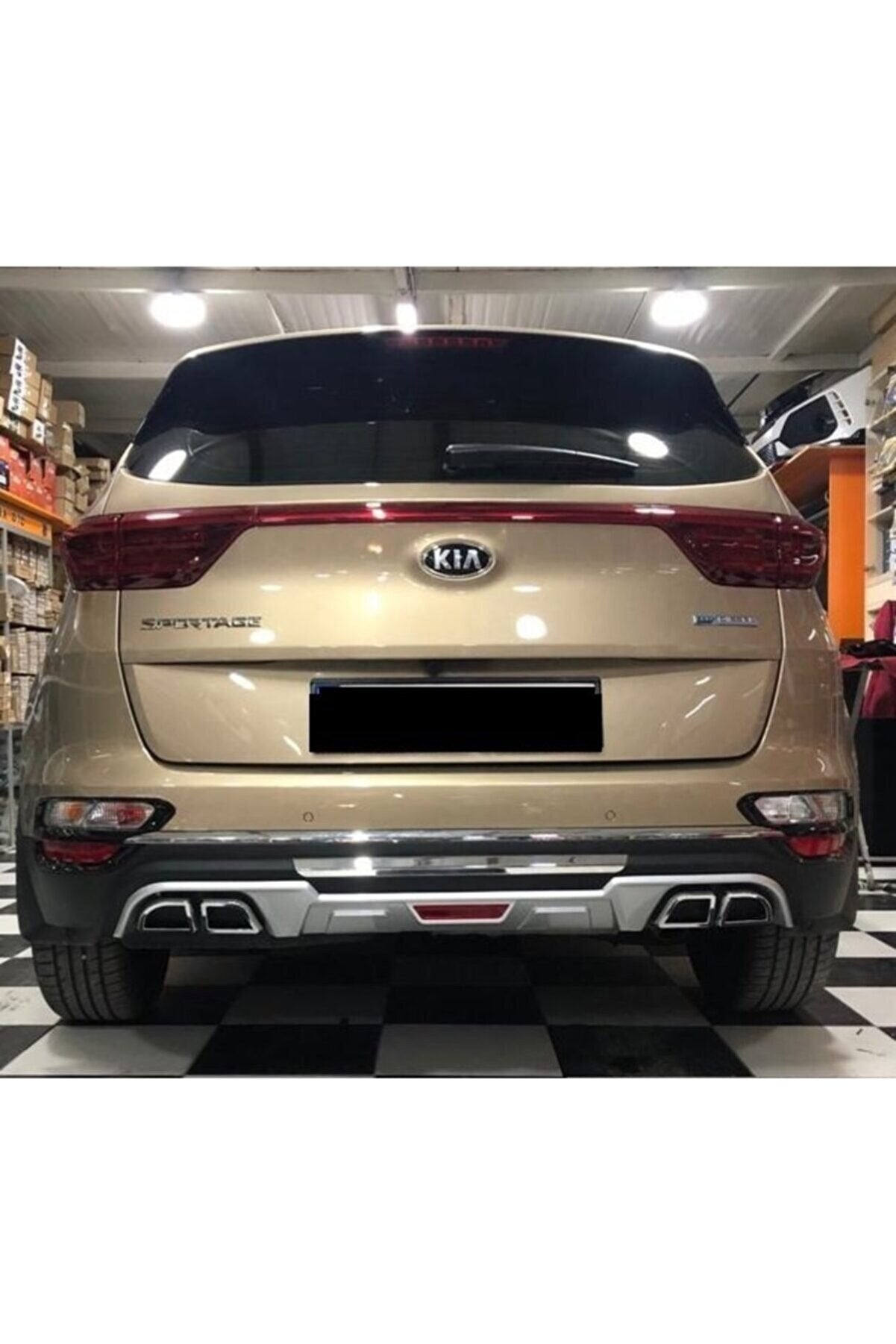 For Kia Sportage 2018–2020 Front & Rear Protection Diffuser Set – Glossy Black SUV Styling Kit