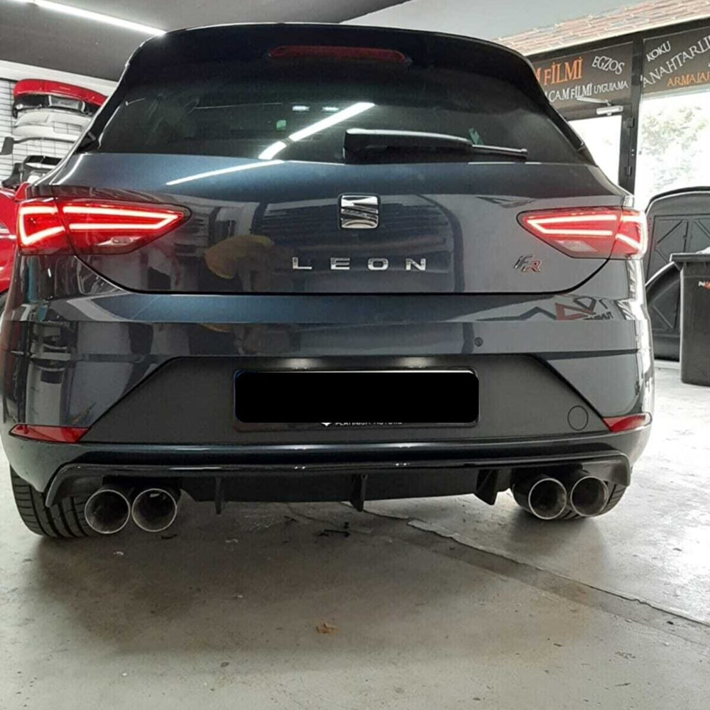 
                  
                    Dual Outlet Rear Diffuser for Seat Leon Mk3.5 (2017–2020) – Custom Style, Piano Black Finish
                  
                