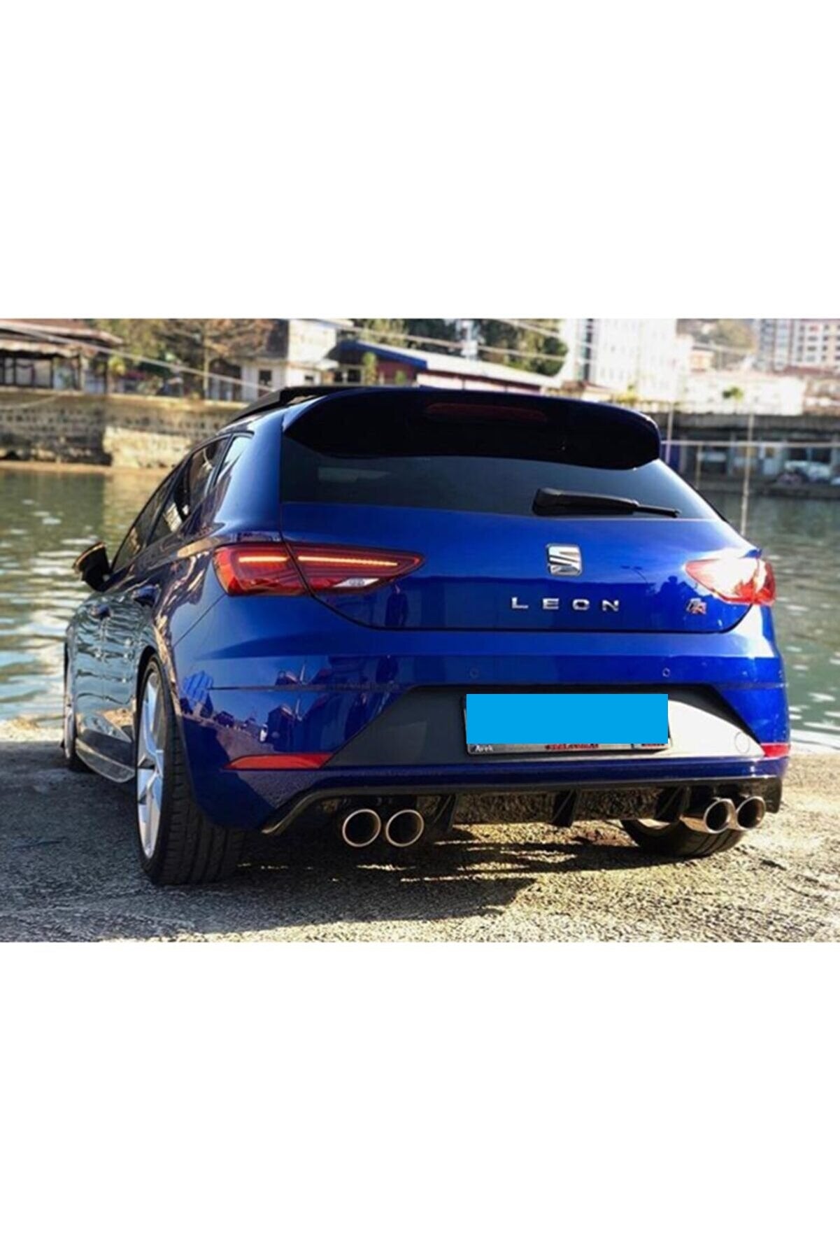 Dual Outlet Rear Diffuser for Seat Leon Mk3.5 (2017–2020) – Custom Style, Piano Black Finish