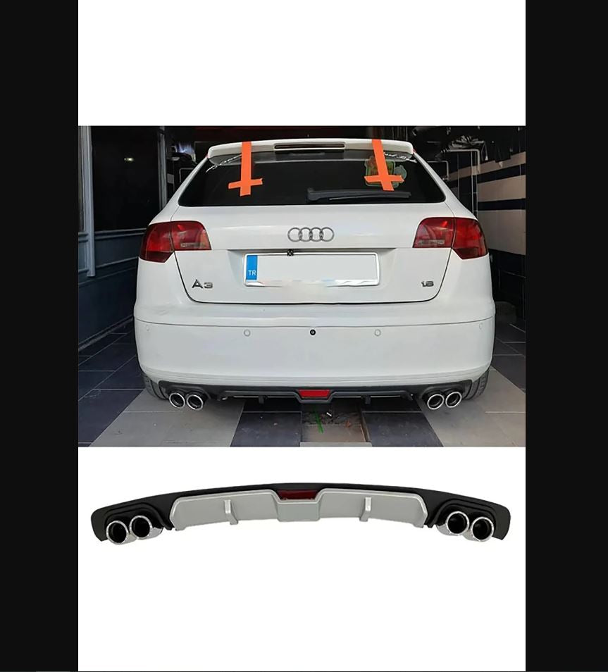 Universal Rear Diffuser Extension for Audi A3 8P (2003–2007) – Sport Bumper Add-On
