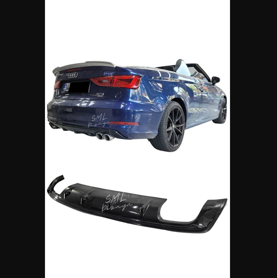 
                  
                    Gloss Black Rear Diffuser for Audi A3 8V Sedan & Cabrio (2013–2017) – Sport Rear Bumper Upgrade
                  
                