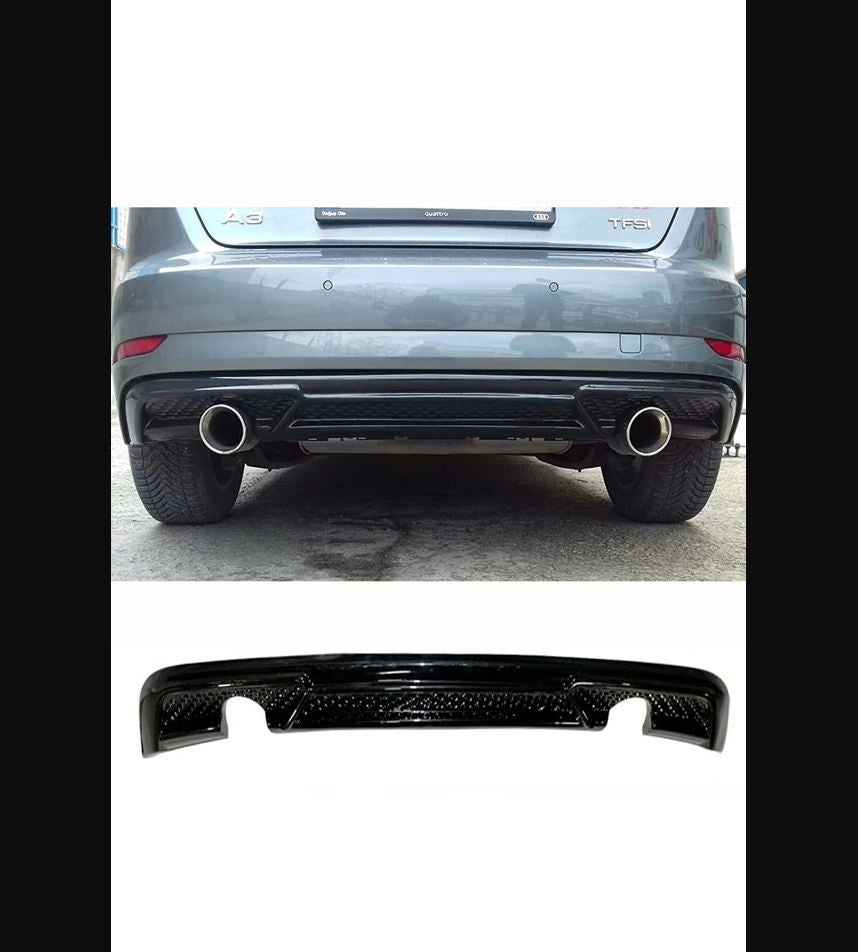 
                  
                    S3 Style Rear Diffuser for Audi A3 8V FL (2017–2019) – Piano Black – Dual Side Single Exhaust
                  
                