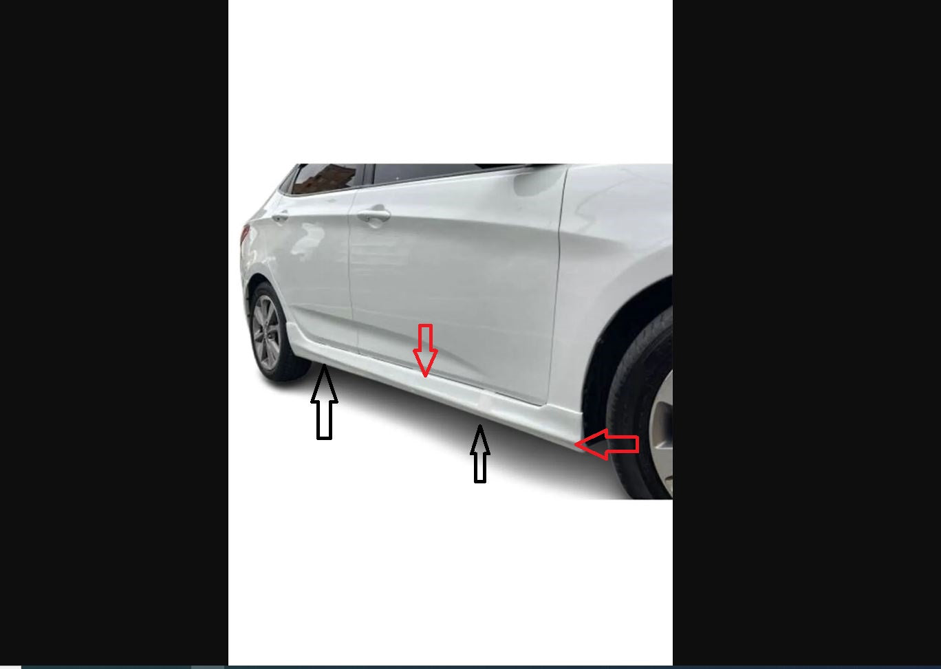 For Hyundai Accent Blue Side Skirt Set (2011–2019) – Unpainted Plastic for Custom Styling