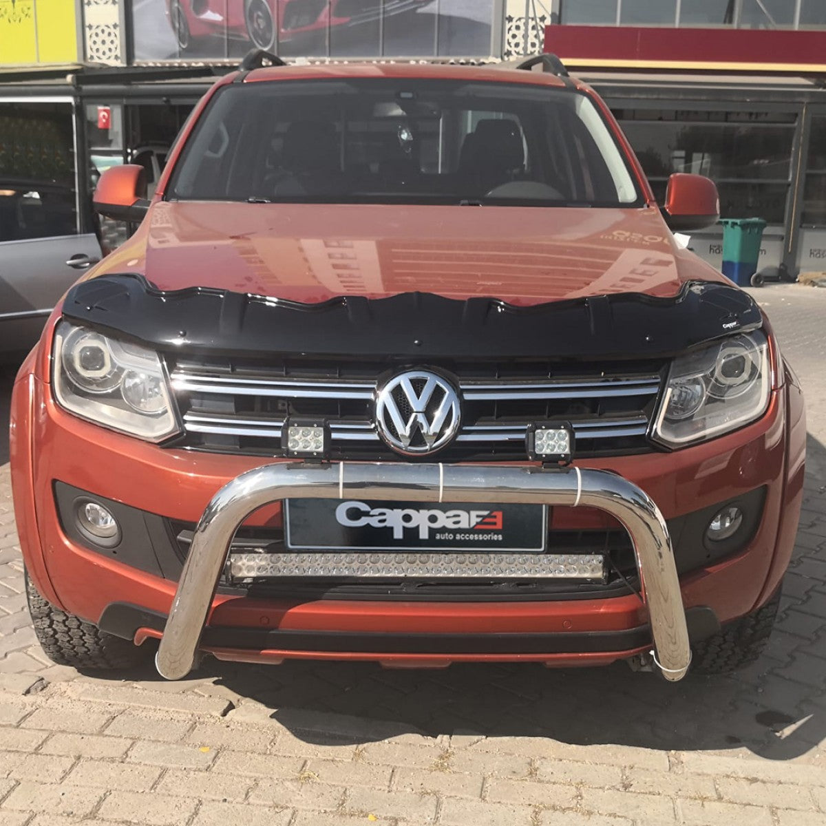 For Volkswagen VW Amarok Bat Style Front Hood Protection Spoiler (2010–2022) – Bug Shield Deflector Guard