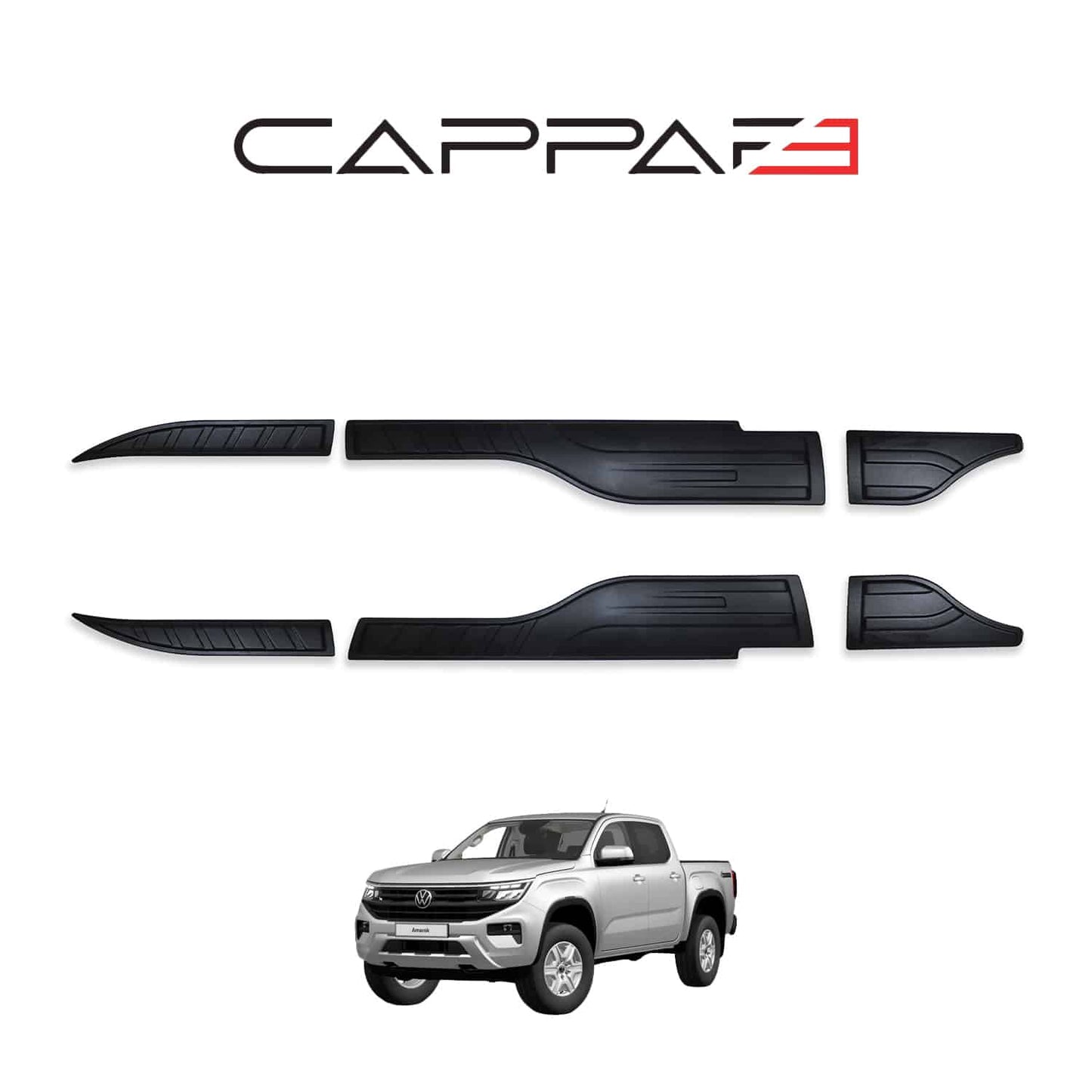 For Volkswagen VW Amarok Bat Door Side Hood Protector Kit (2010–2020) – 3-Piece Auto Styling Set