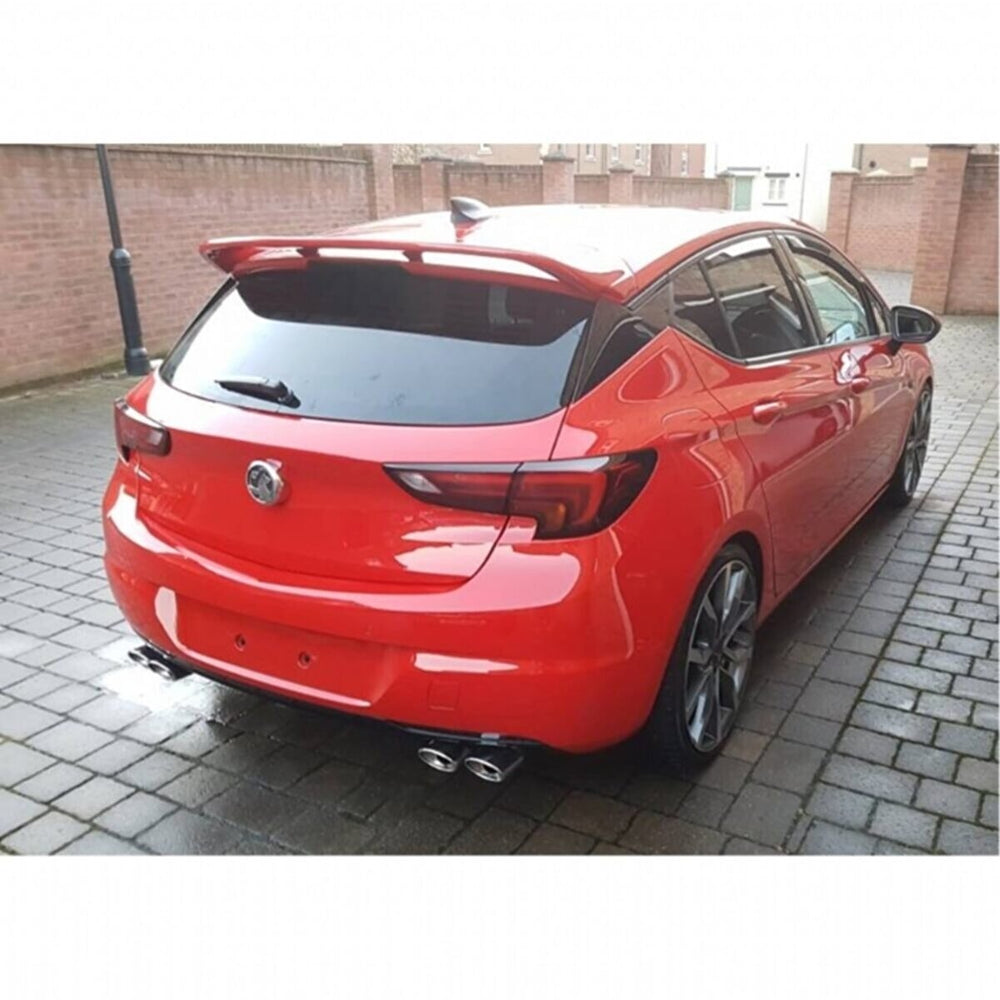 OPC Style Rear Diffuser + Chrome Exhaust Tip for Opel Astra K (2015–2021) – Piano Black Sport Set