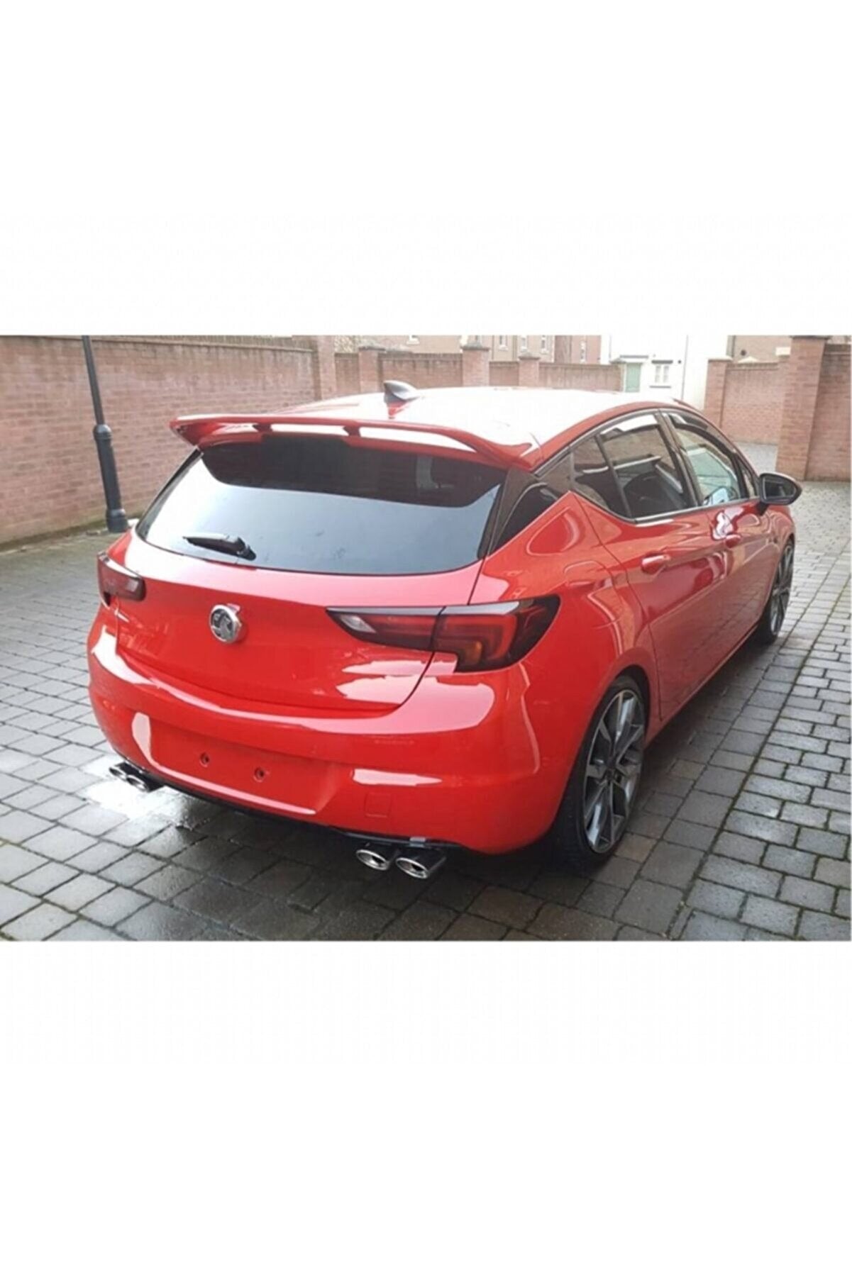 OPC Style Rear Diffuser + Chrome Exhaust Tip for Opel Astra K (2015–2021) – Piano Black Sport Set