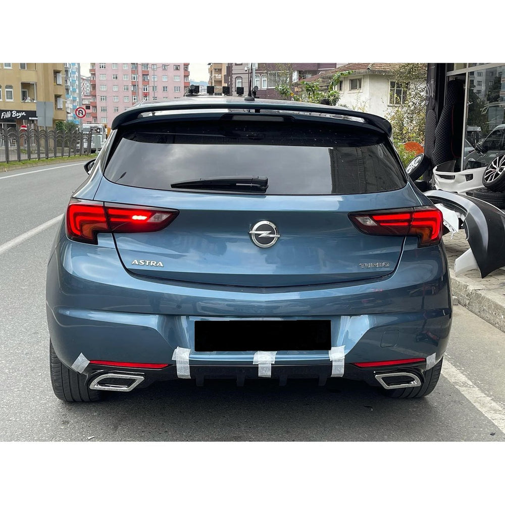 
                  
                    Sport Rear Diffuser with Chrome Exhaust Tip for Opel Astra K (2015–2021) – Piano Black Styling Set
                  
                