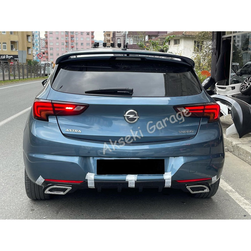 Sport Rear Diffuser with Chrome Exhaust Tip for Opel Astra K (2015–2021) – Piano Black Styling Set