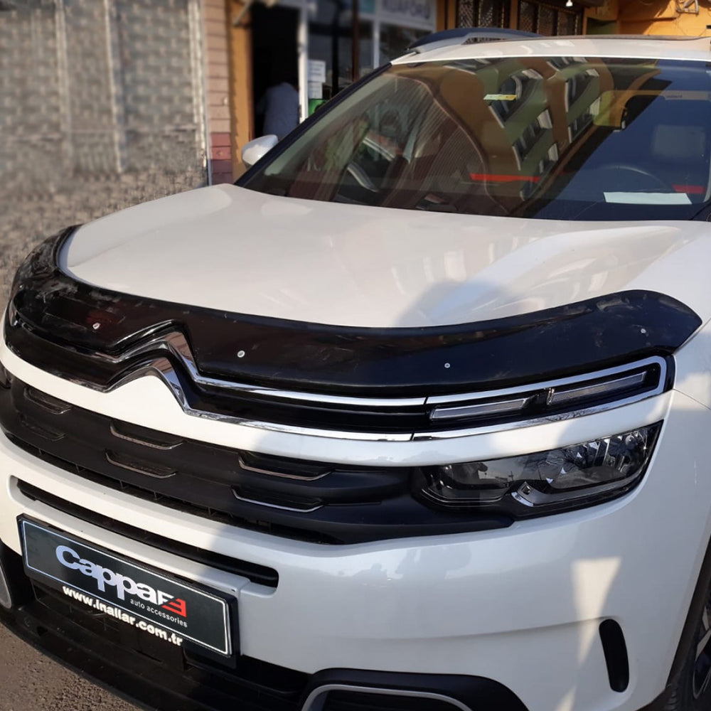 For Citroen C5 Aircross 2017+ Glossy Black Hood Deflector – Bug Shield & Front Bonnet Protection Spoiler