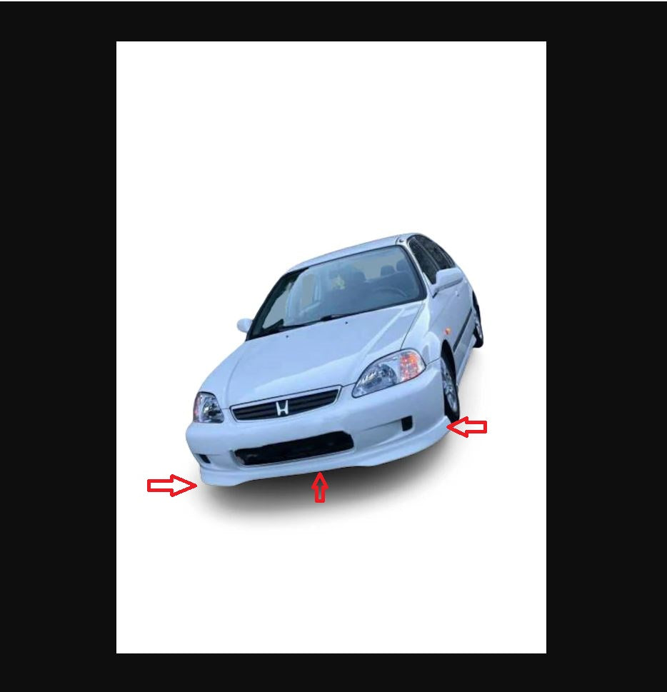 Mugen Prefix Plastic Front Lip Extension for Honda Civic Sedan (1992-1995) UNpainted – Sporty Style & Aerodynamic Upgrade