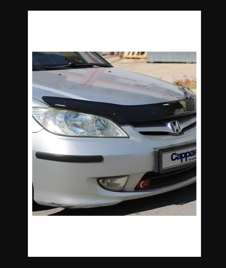 Glossy Black Front Hood Deflector for Honda Civic (1995–2000) – Bug Shield & Hood Protection Spoiler