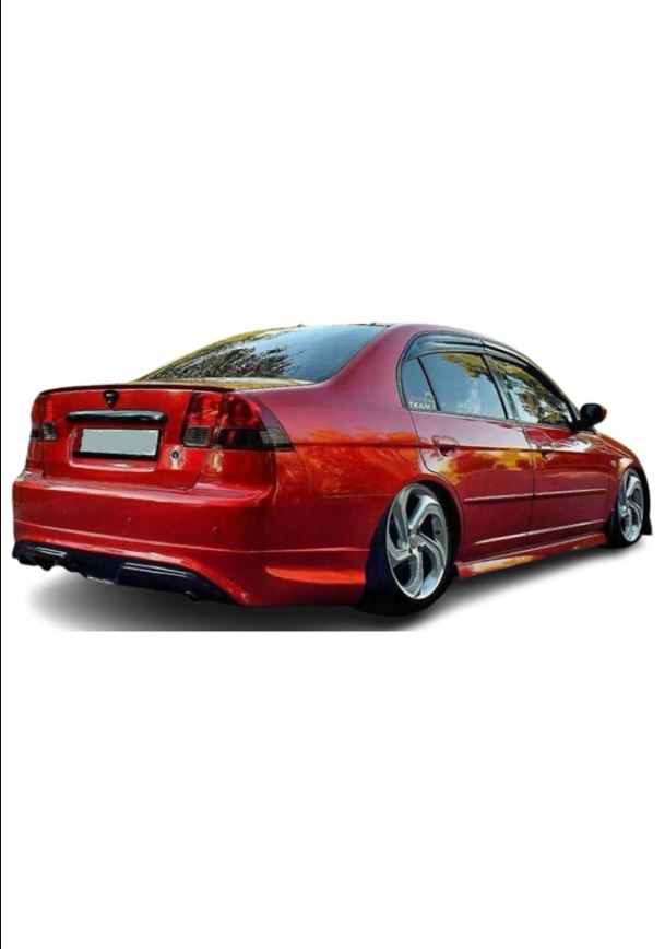 Rear Bumper Attachment for Honda Civic VTEC2 (2001–2006) – Unpainted Plastic Replacement, OEM Fit